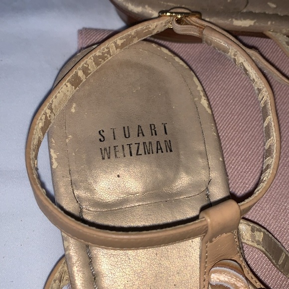 Gently Loved Shelly Almond Butter Calf Leather Sandal by Stuart Weitzman - Picture 4 of 9
